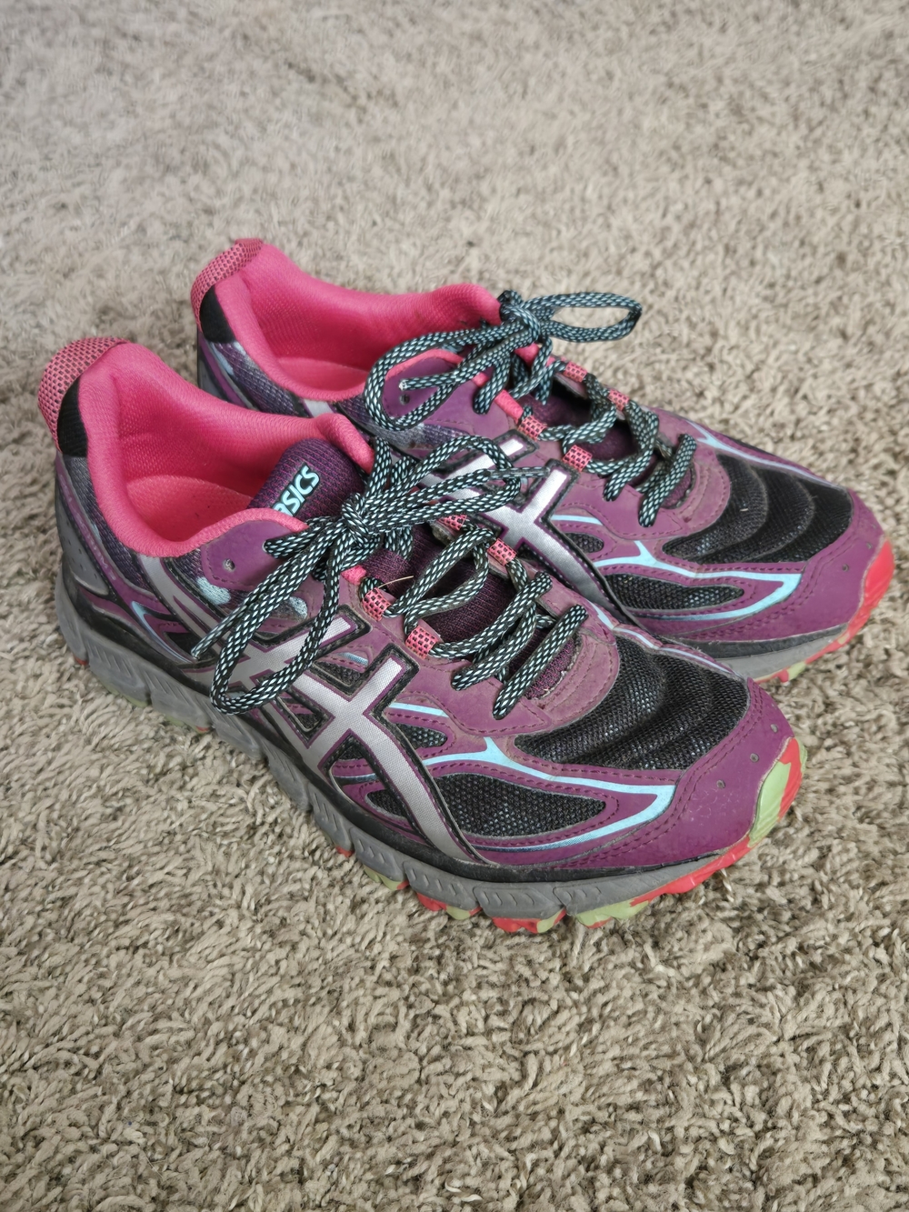 ASICS Women's Pink and Black Running Shoes